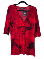 KappAhl Red Floral Mesh Tunic
