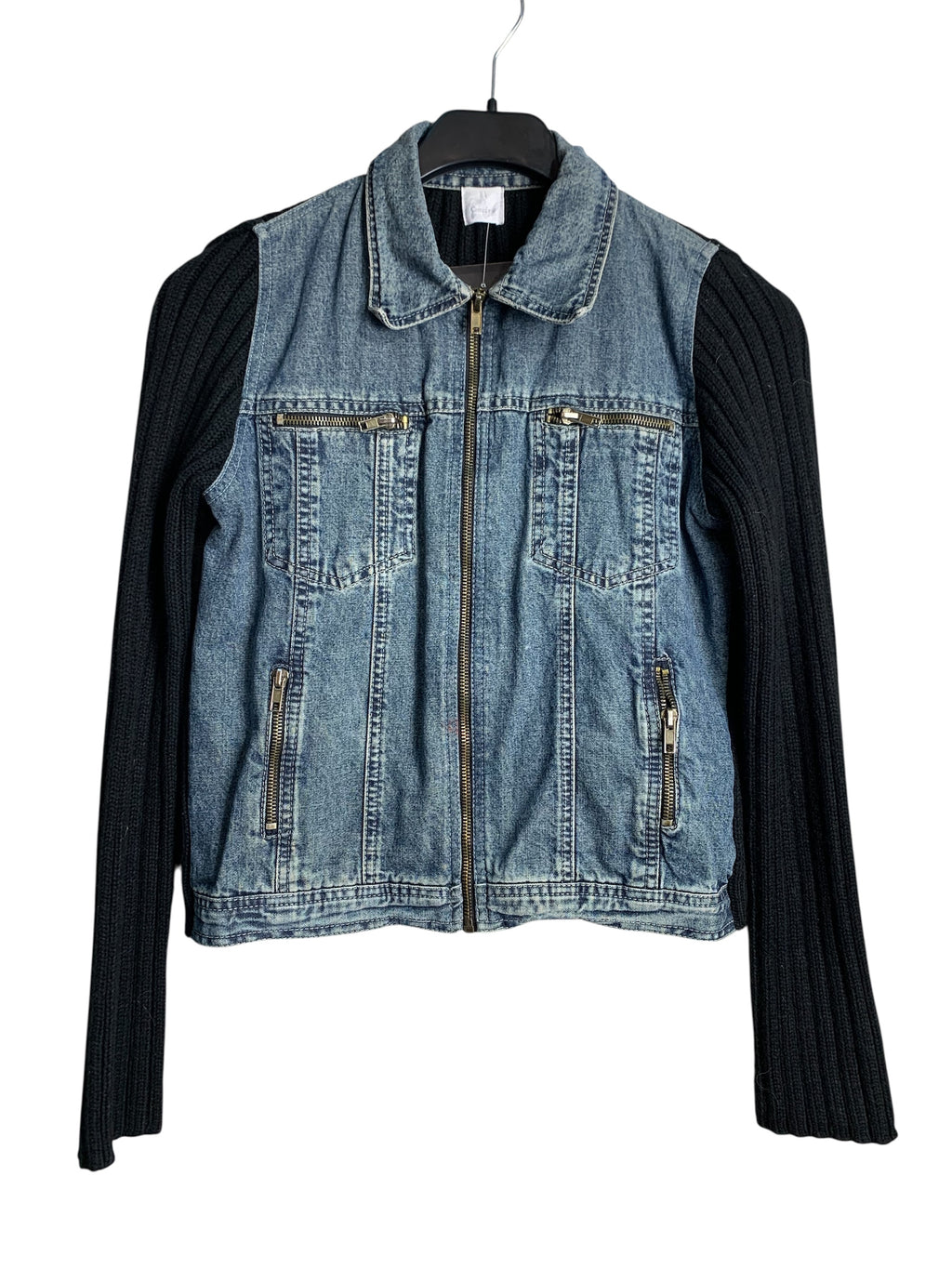 Camaieu Denim & Knit Zip Jacket