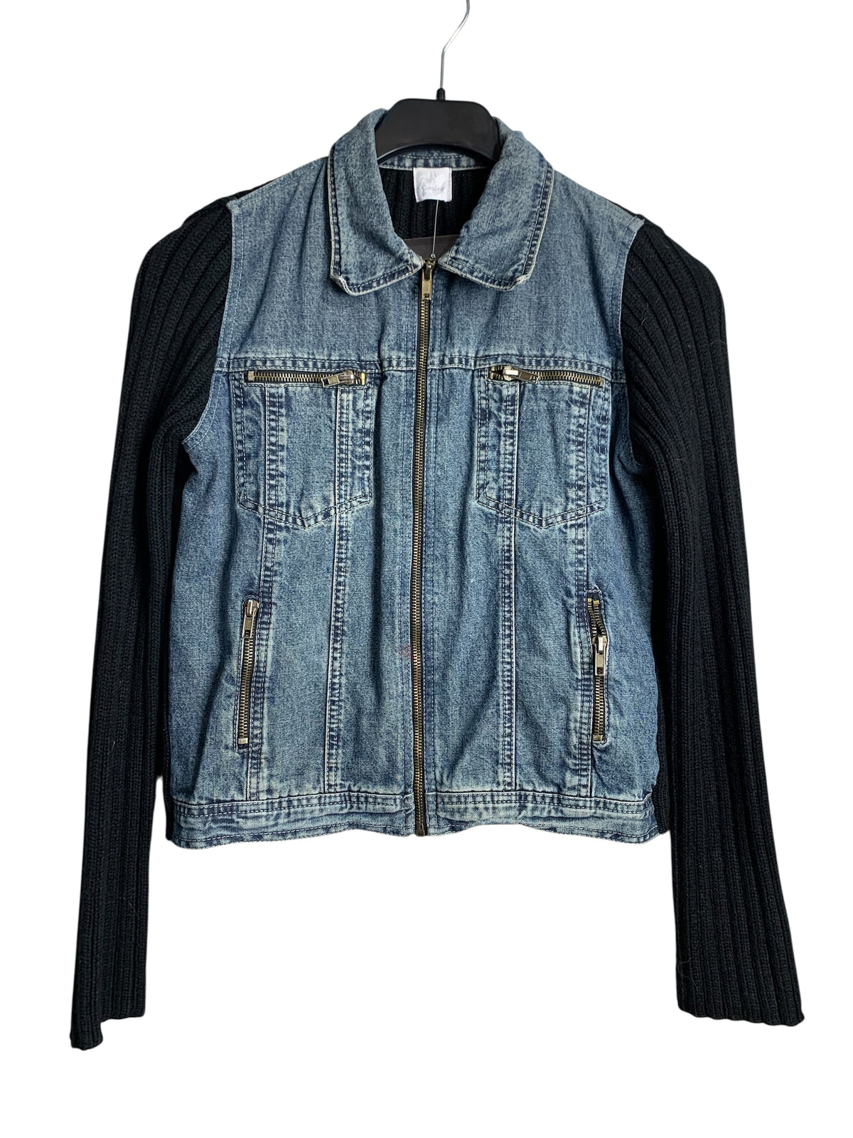 Camaieu Denim & Knit Zip Jacket