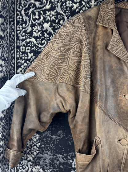 Men’s Vintage Light Brown Genuine Leather Jacket