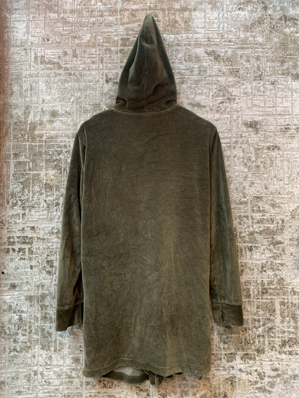 Black Island Longline Velour Zip Hoodie