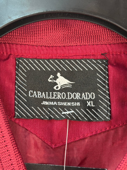 Mens Vintage Burgundy Bomber Jacket