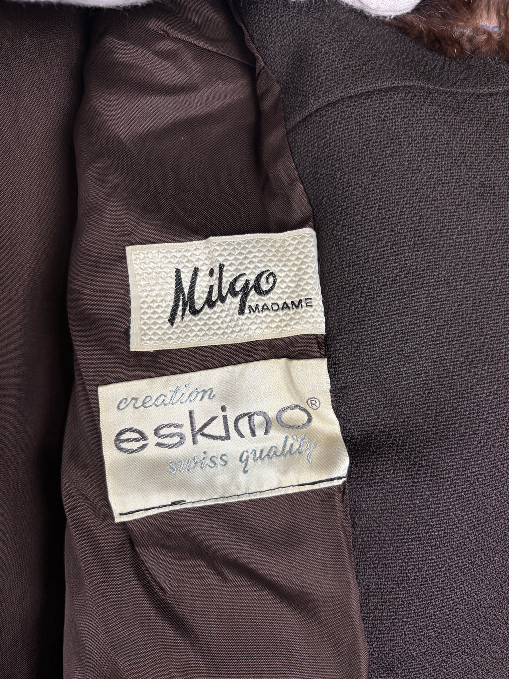 Women's Vintage Dark Brown Wool Blend Coat