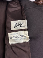 Women's Vintage Dark Brown Wool Blend Coat