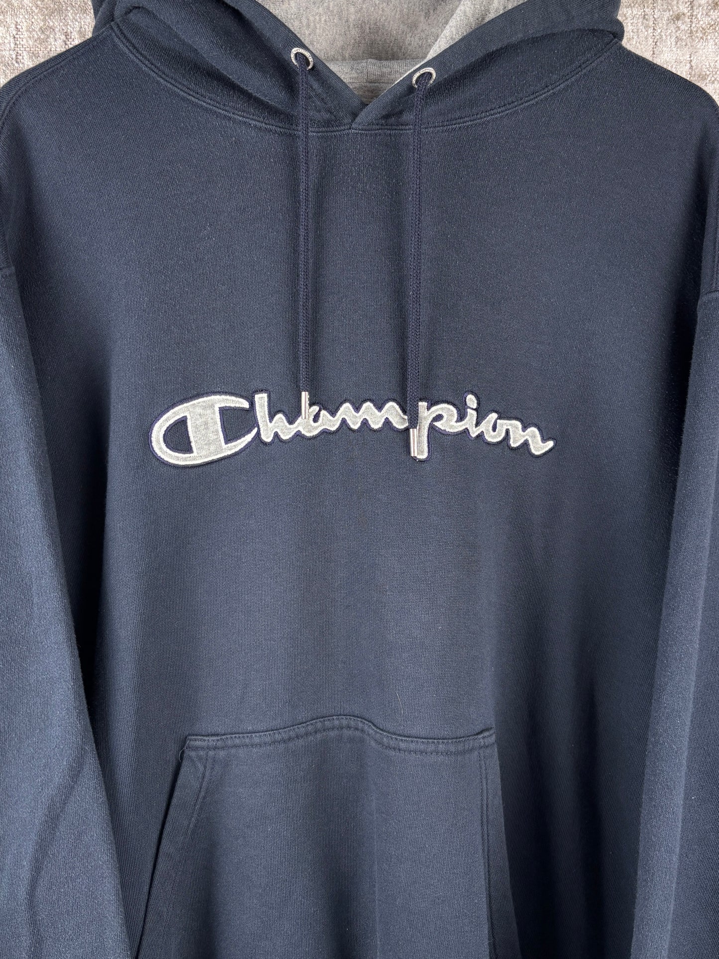 Men's Vintage Champion Dark Blue Hoodie