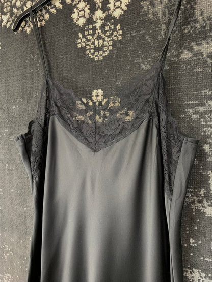 Womens Black Satin Dress