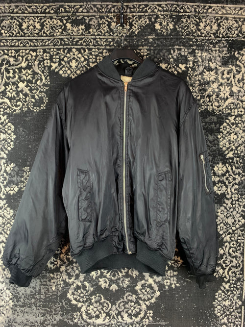 Men's Vintage Oversized Black Bomber Jacket