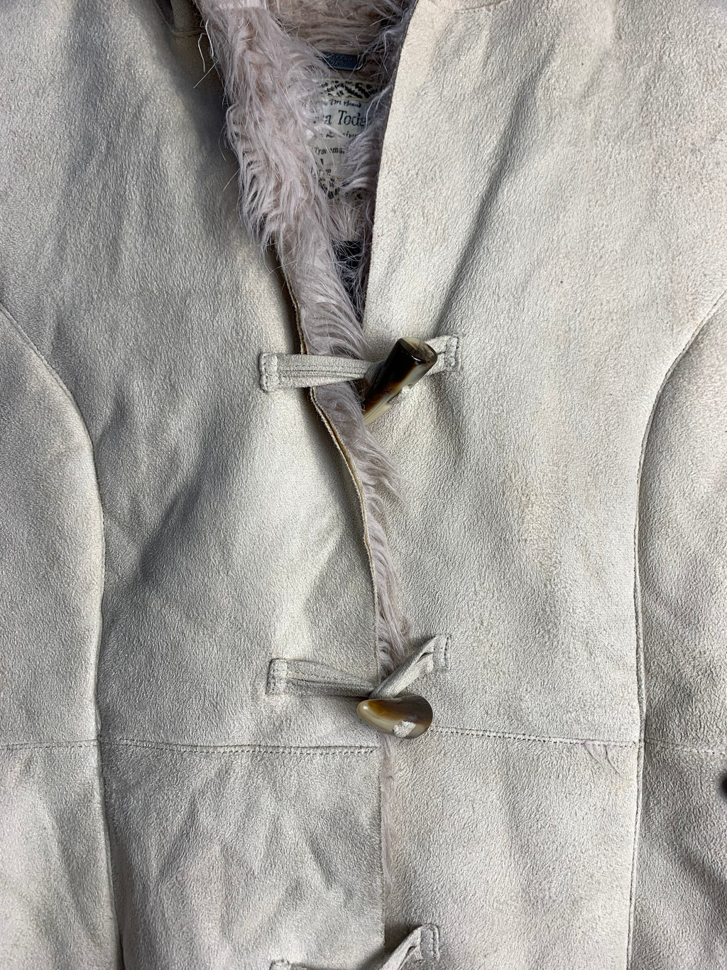 America Today Suede Faux Fur Toggle Vest