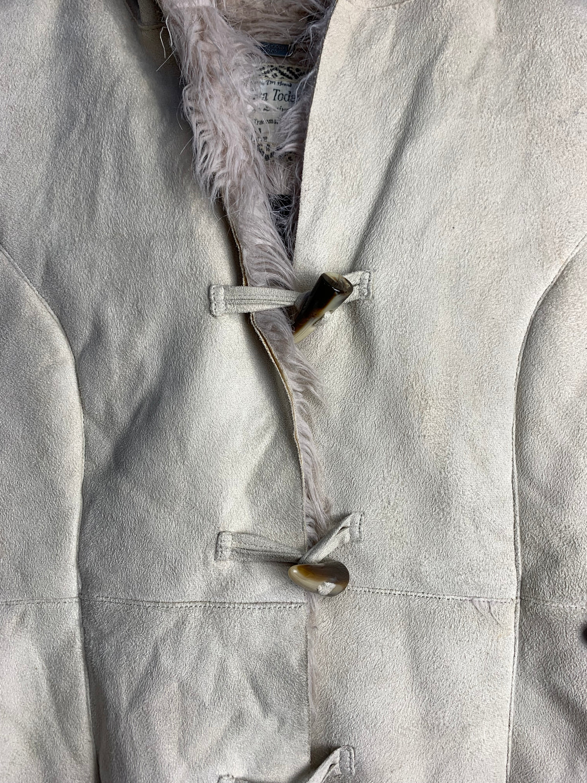 America Today Suede Faux Fur Toggle Vest