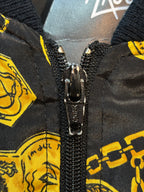 Vintage Black Bomber Jacket With Gold Chain