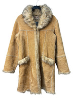 Liyihong Y2K Corduroy Faux Fur Afghan Coat