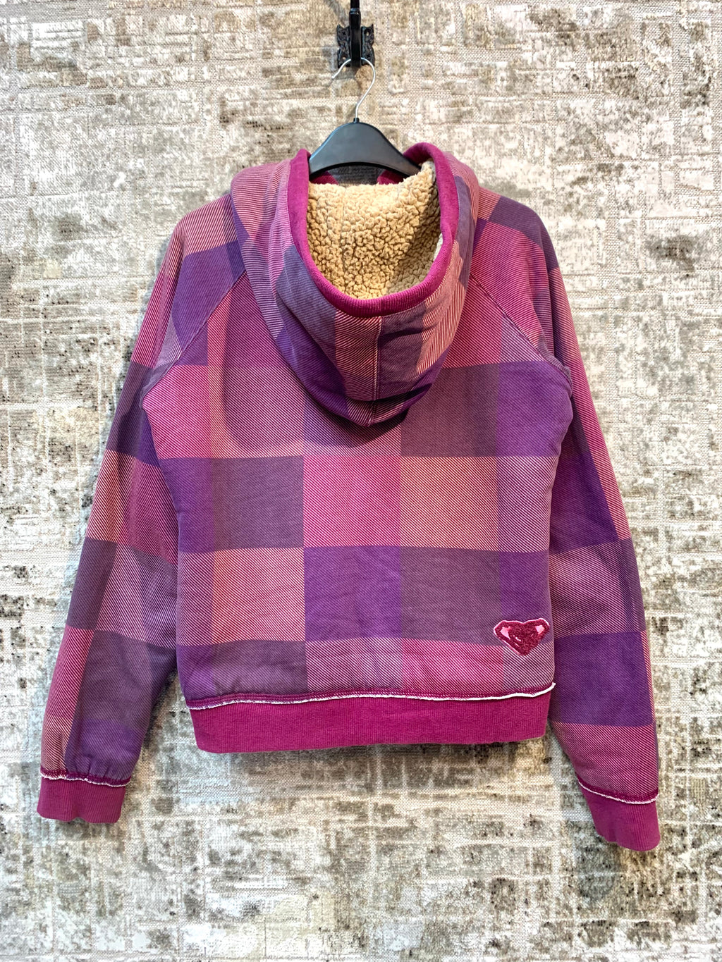 Roxy Sherpa-Lined Plaid Zip Hoodie