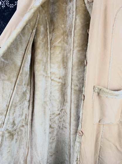 Vintage Bencogbu Faux Suede Longline Parka Coat