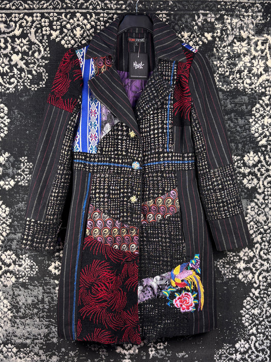 Women's Vintage Funky Multi Pattern Long Coat