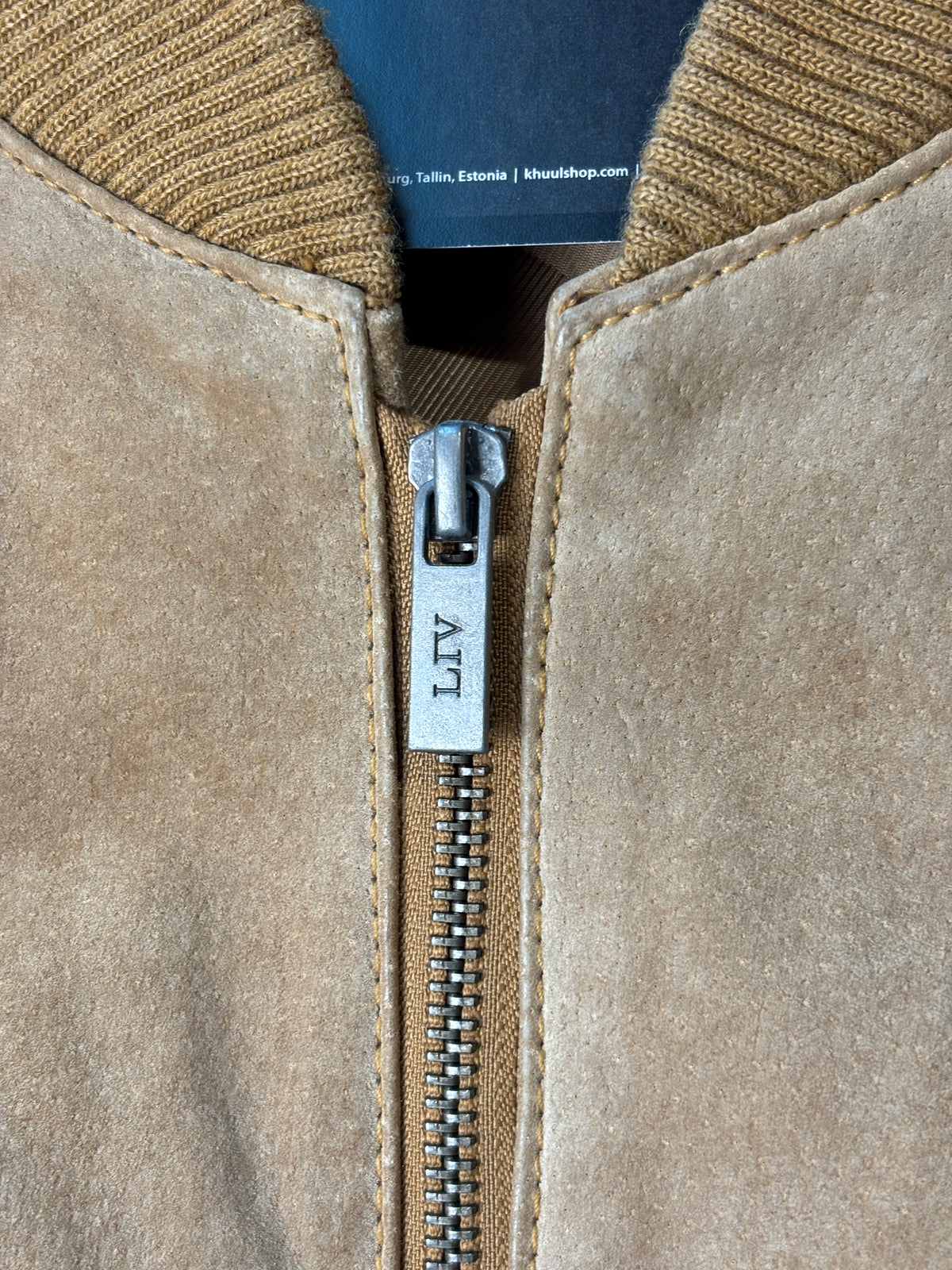 LIV Suede Leather Bomber Jacket