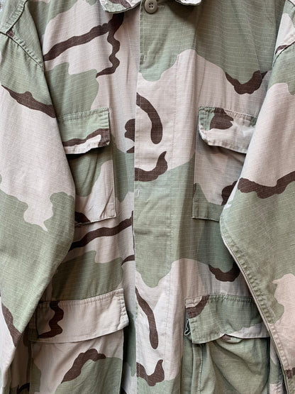 Men's Khaki Camo Button Up Jacket