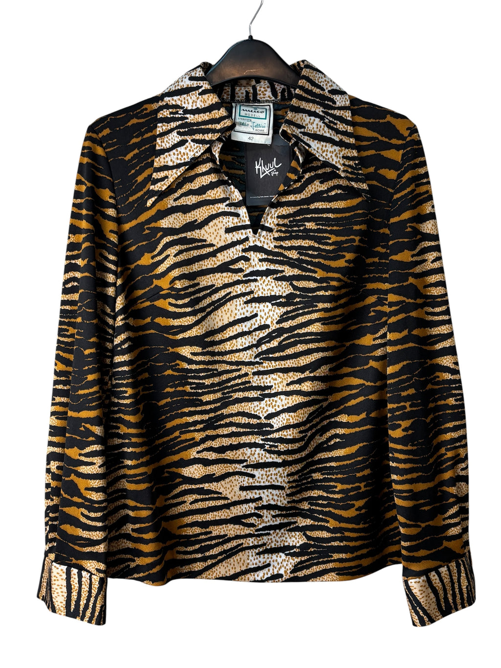 Aldo Fellini Roma Tiger Print Pullover Shirt