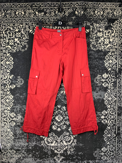 Women's Montego Red Cargo Capri Pants
