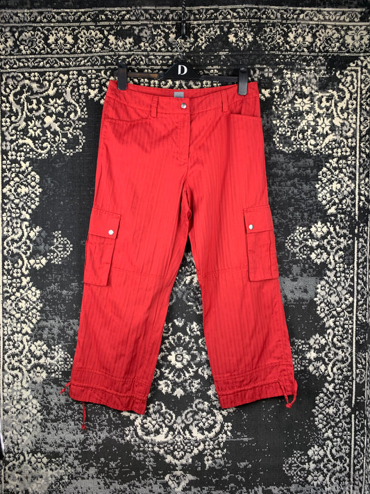 Women's Montego Red Cargo Capri Pants