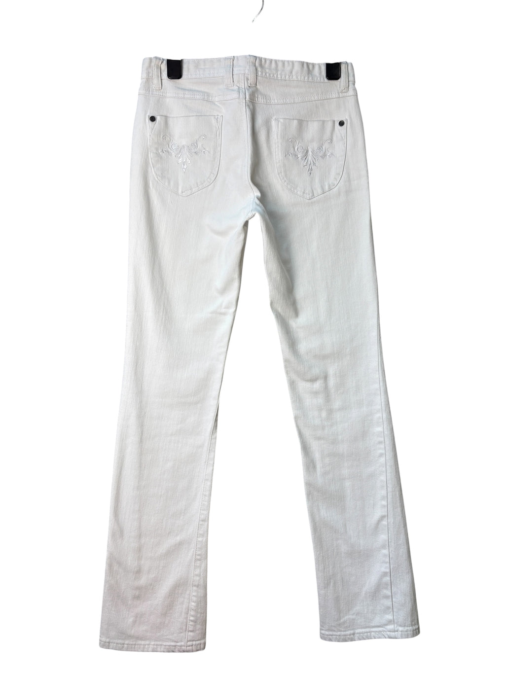 PRPS White Embroidered Straight Jeans