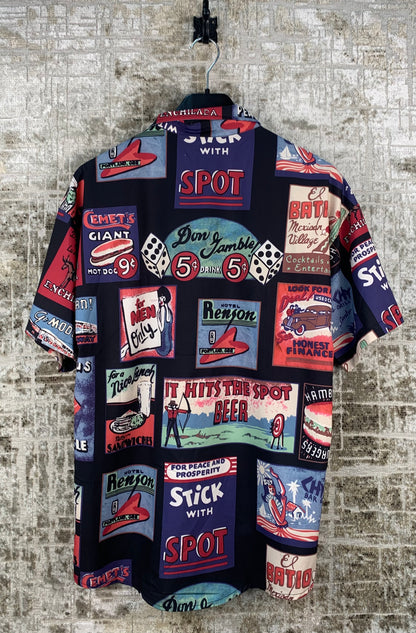 Mens Vintage Retro Button Up Shirt