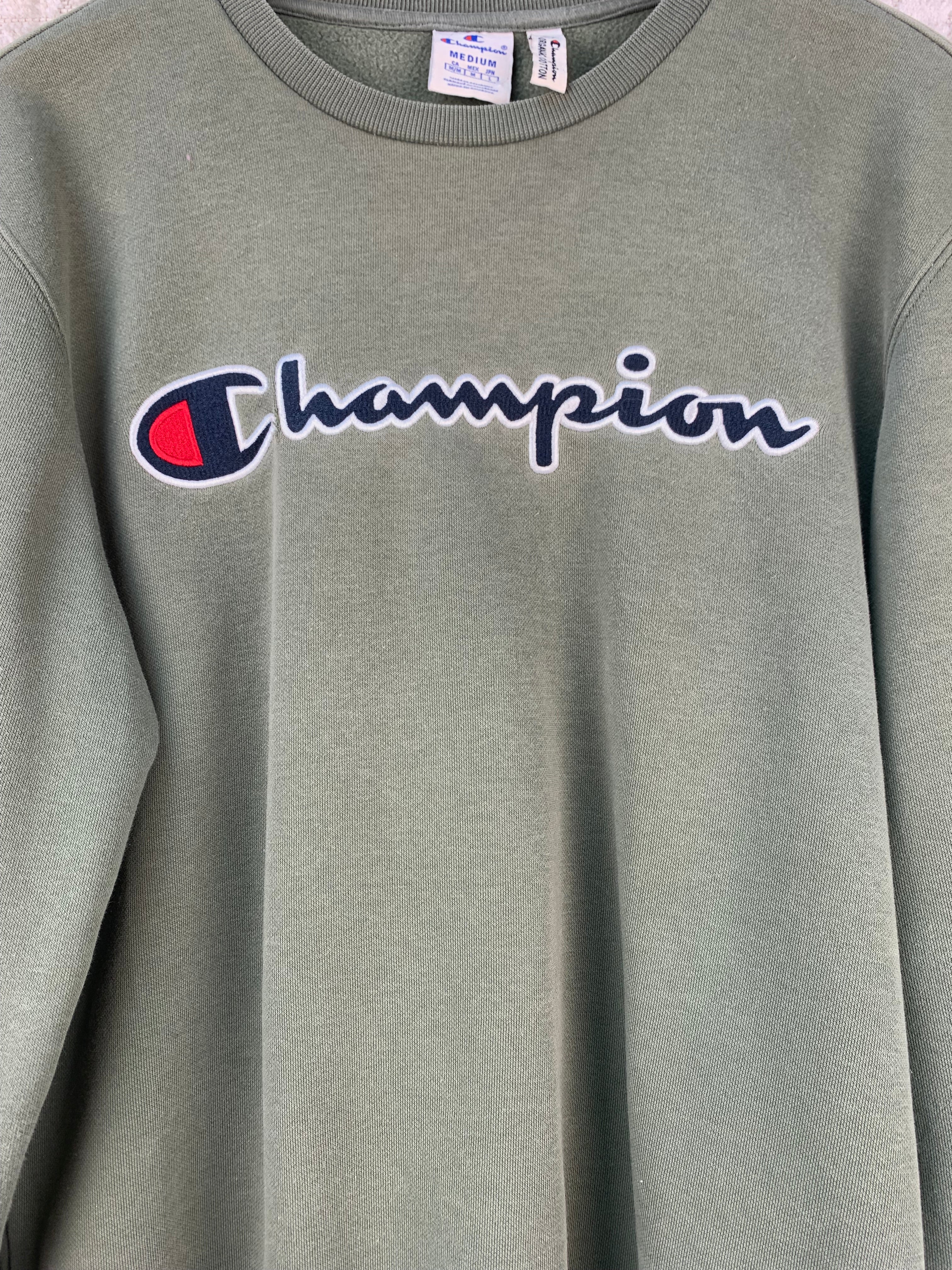 Men's Vintage Champion Khaki Green Sweatshirt