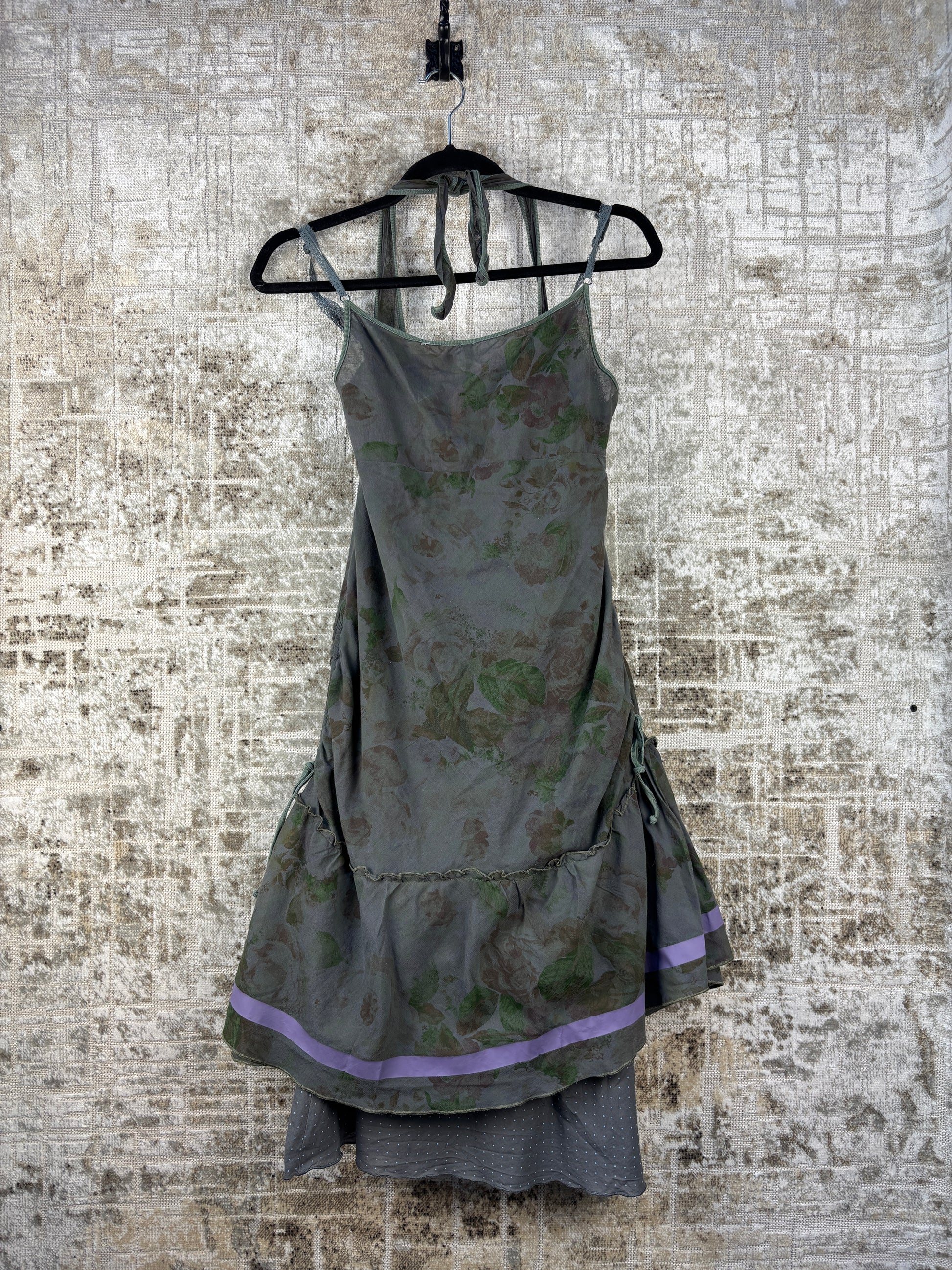 Womens Vintage Cop Copine Green Floral Slip Dress Khuul Womens Vintage Cop Copine Green Floral Slip Dress Khuul