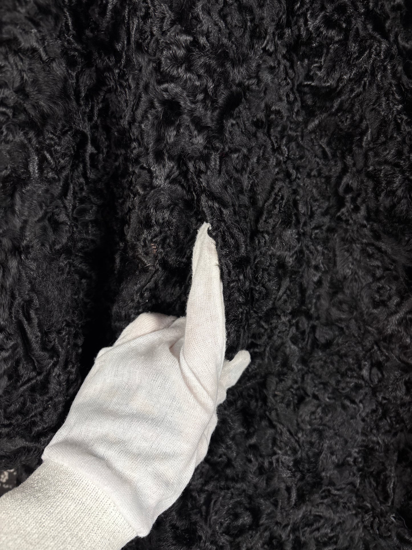 Women's Vintage Black Persian Lamb Fur Long Coat