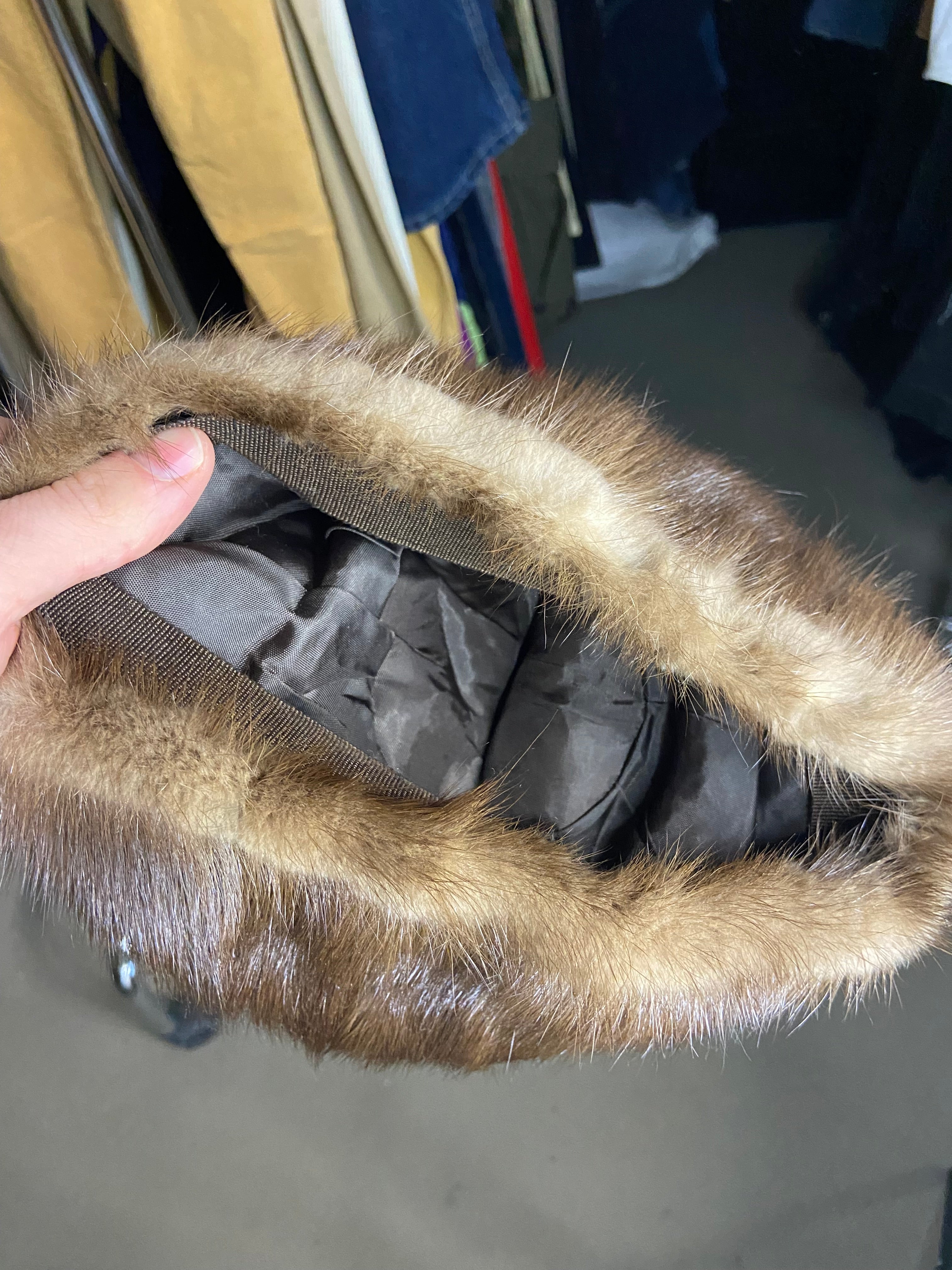 Classic Brown Mink Fur Hat Vintage Accessory Size 52