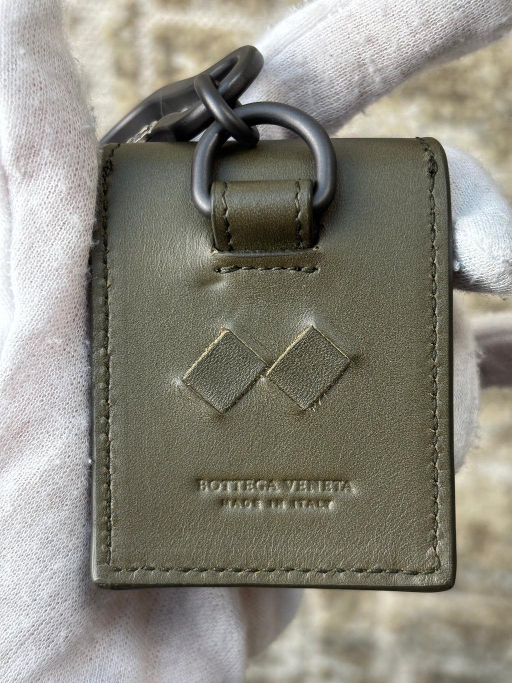 Bottega Veneta Leather AirPods Case Keychain