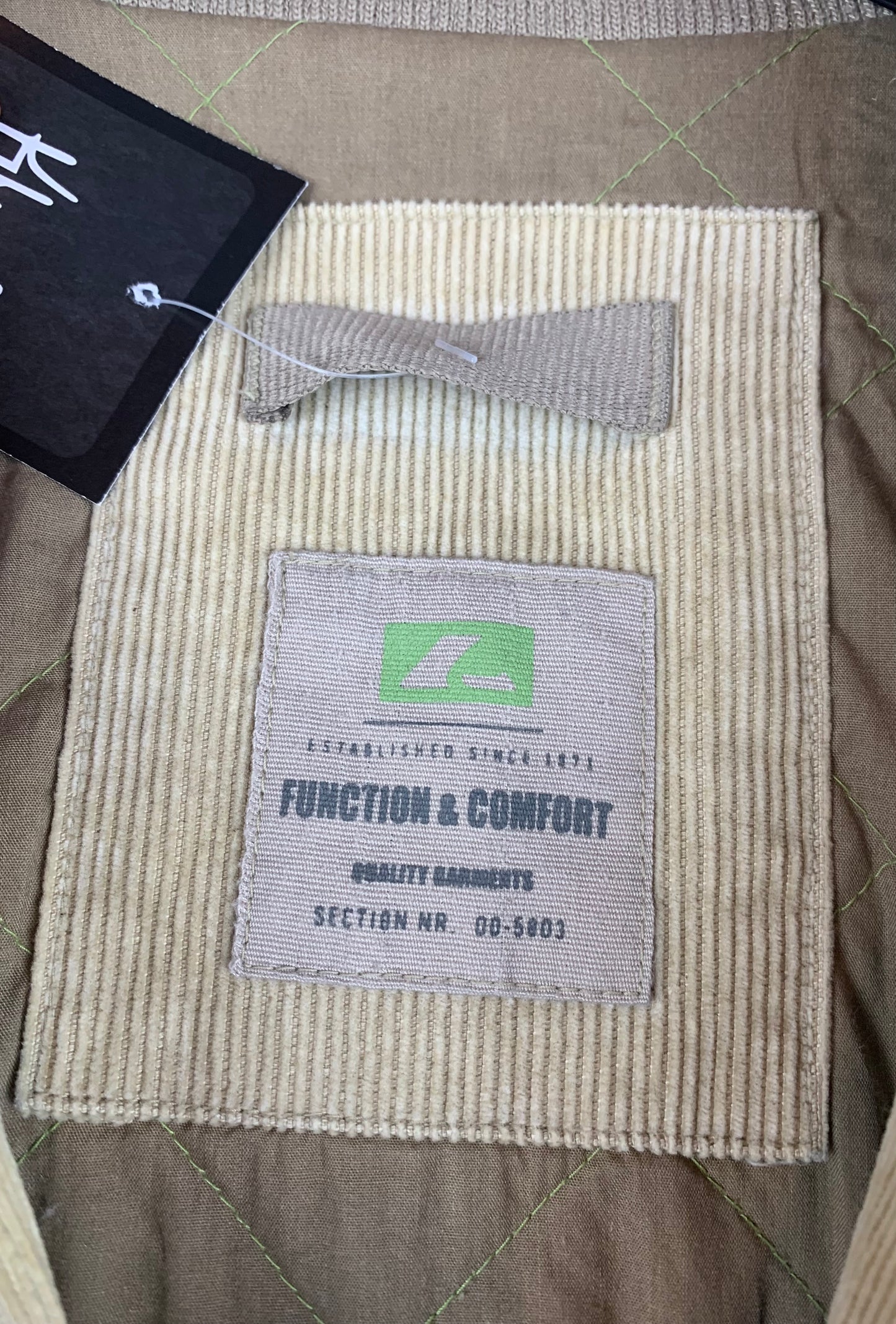 Mens Vinatege Function And Comfort Corduroy Beige Jacket