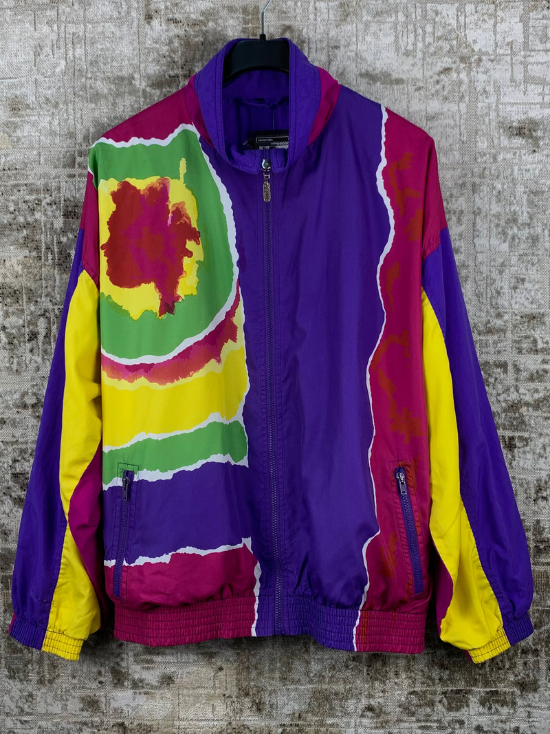 Men's Vintage Multicolor Colorblock Windbreaker Jacket