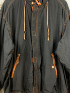 PEPE CO Mens Black Orange Windbreaker Jacket