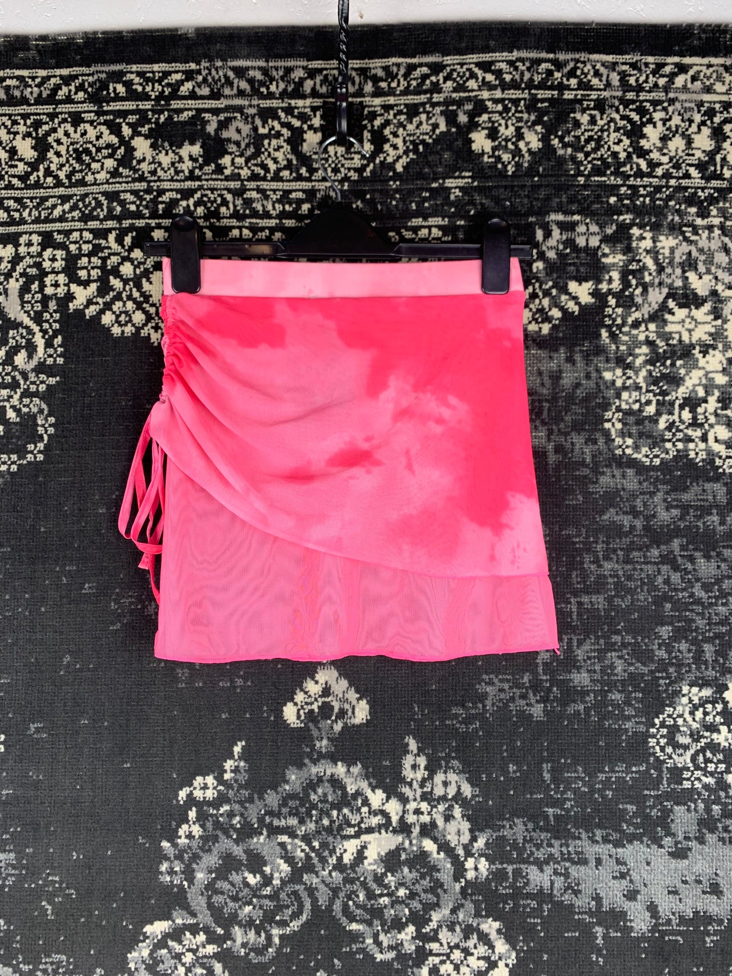 Y2K Women's Pink Flowy Mini Skirt