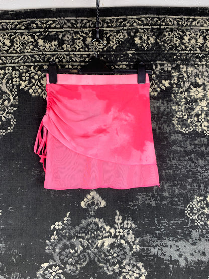 Y2K Women's Pink Flowy Mini Skirt