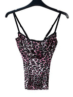 Betsey Johnson Y2K Pink Leopard Bustier Cami