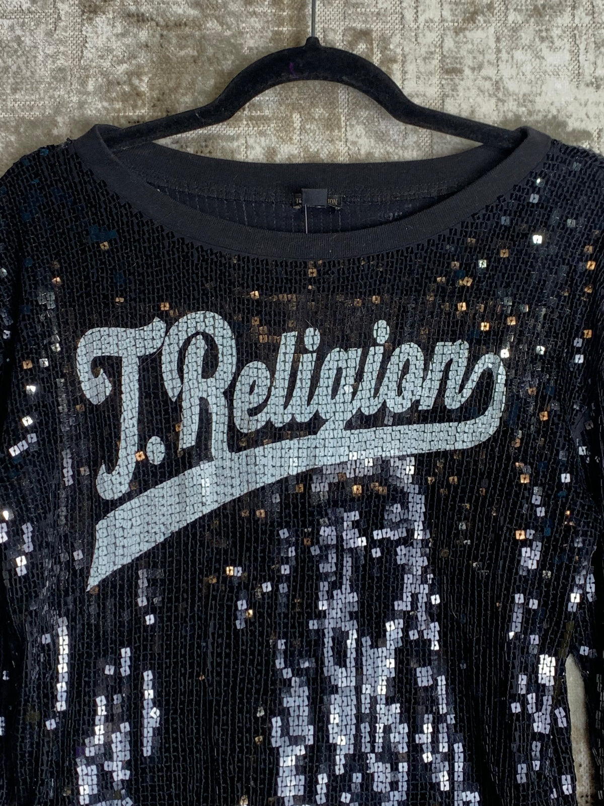 T. Religion Sequin Logo Sweatshirt
