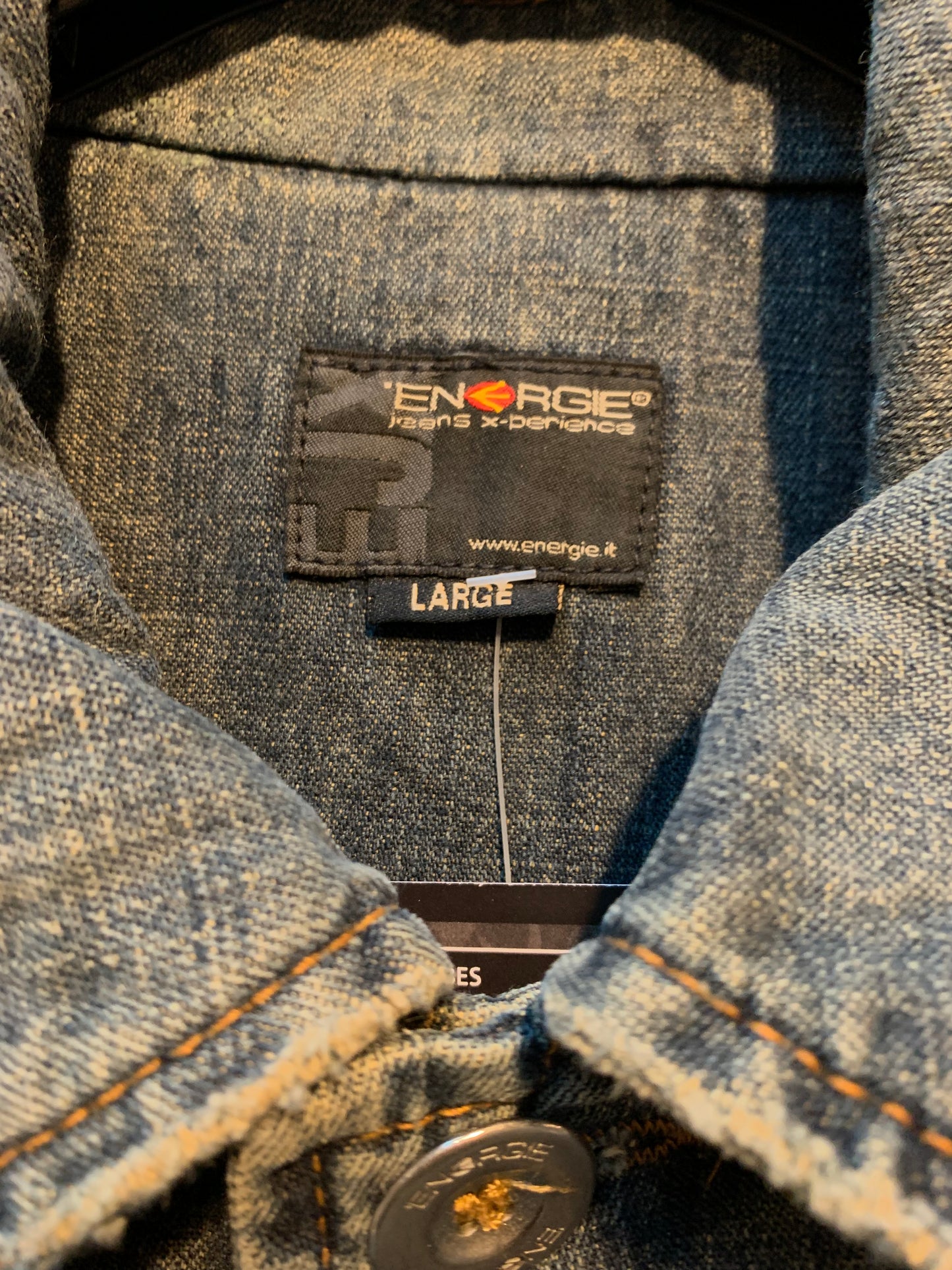 Vintage Men's Energie Long Blue Denim Coat