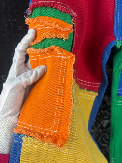 Unisex Vintage Colorful Patchwork Jeans