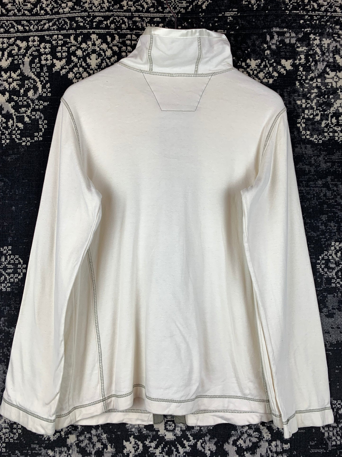 Men's Y2K Style Creamy White Zip-up Hoodie