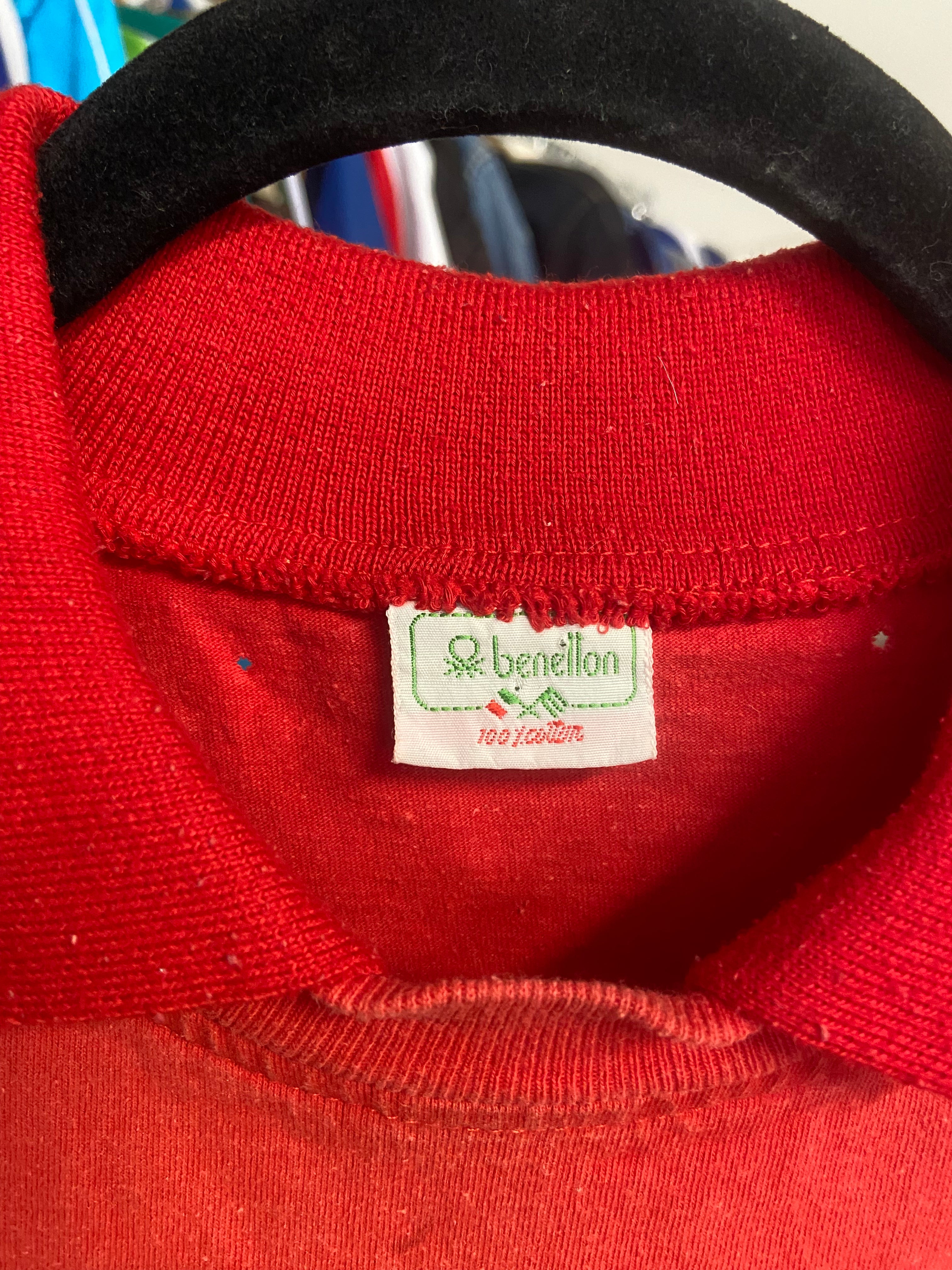 Vintage Benetton Red Mens Polo Sweaters S Cult