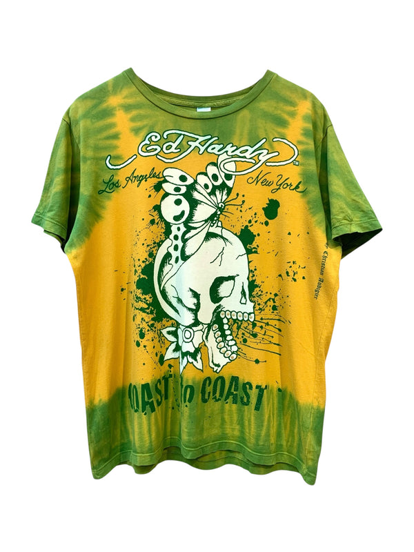 Ed Hardy Tie-Dye Skull Coast to Coast Tee