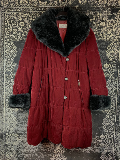 Women’s Vintage Luhta Studio Burgundy Quilted Coat