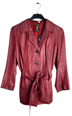 Laponia Red Leather Belted Jacket