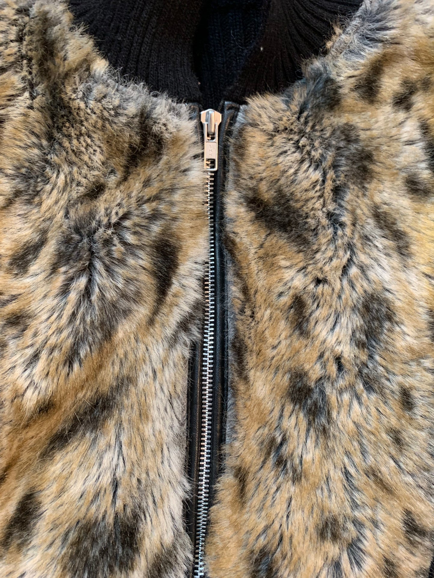 Women’s Y2K Faux Fur And Knit Zip Up Jacket