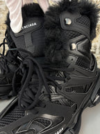 Balenciaga Track Hike Black Fur Boots