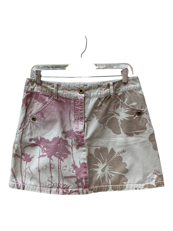 Y2K Tropical Print Mini Skirt