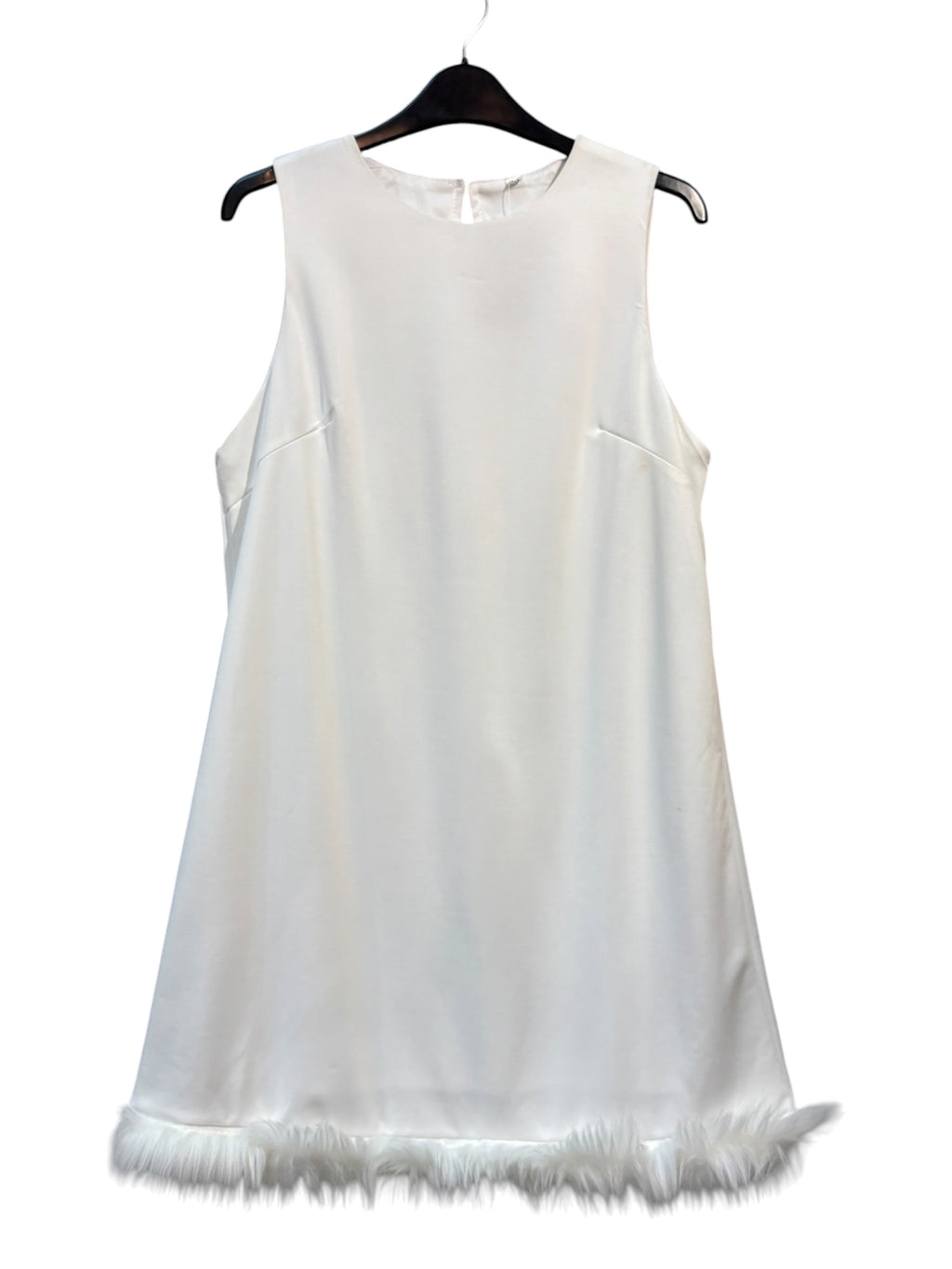 Feather-Trim Sleeveless Shift Dress