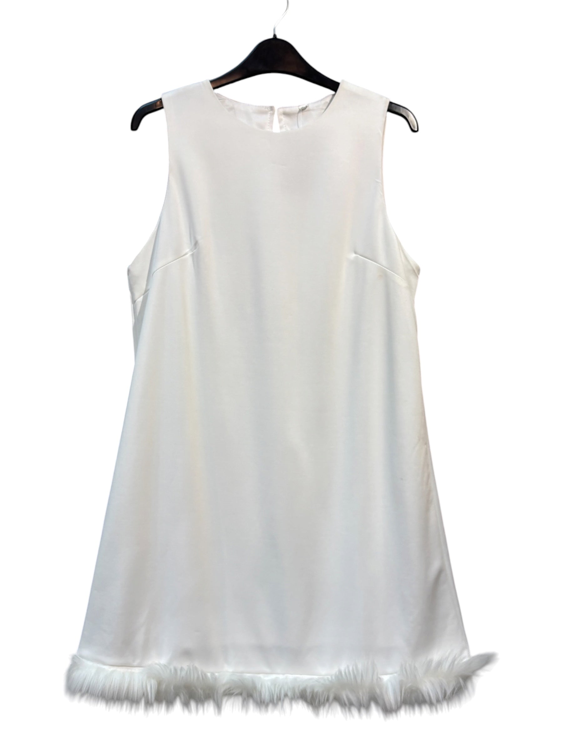 Feather-Trim Sleeveless Shift Dress