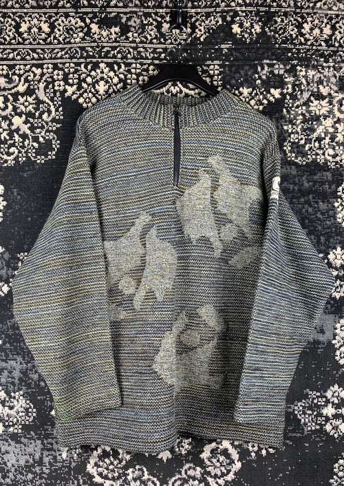 Men's Vintage Action Factory Half-Zip Pullover Sweater